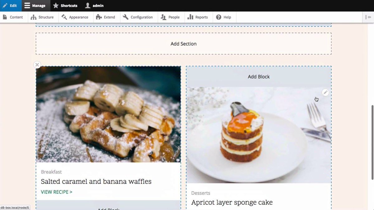 Dries's tweet image. A preview of Drupal 8&apos;s experimental layout builder: youtube.com/watch?v=Hx4EEz… #DriesNote #DrupalCon