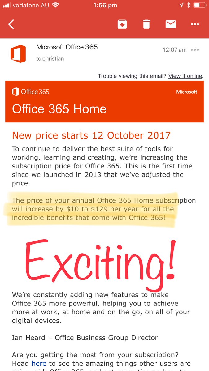 Microsoft using all the might an exclamation point brings.  “New Price!” #spin