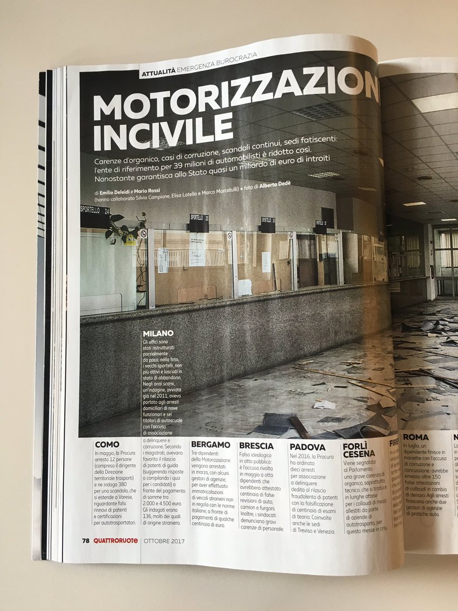 #nuovoquattroruote di ottobre: l'inchiesta sulla #motorizzazione poco civile. #abbiamoleprove