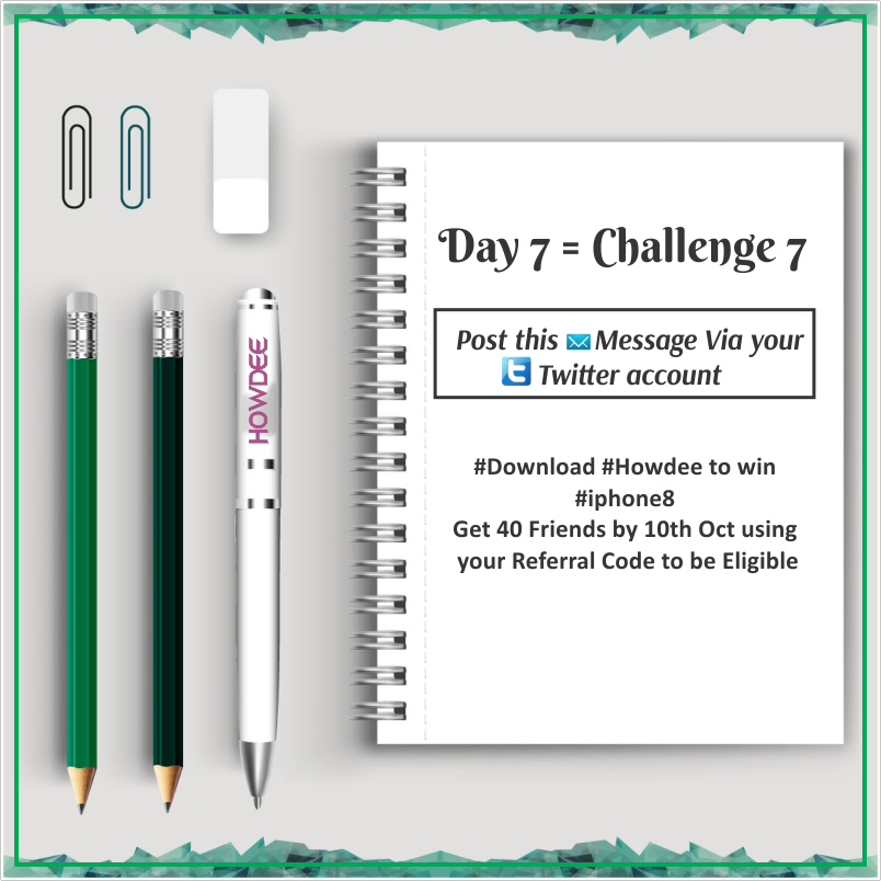 HowdeeApp's tweet photo. #Challenge for Day7 for #HowDee is on #Twitter https://t.co/O87p9cNwod