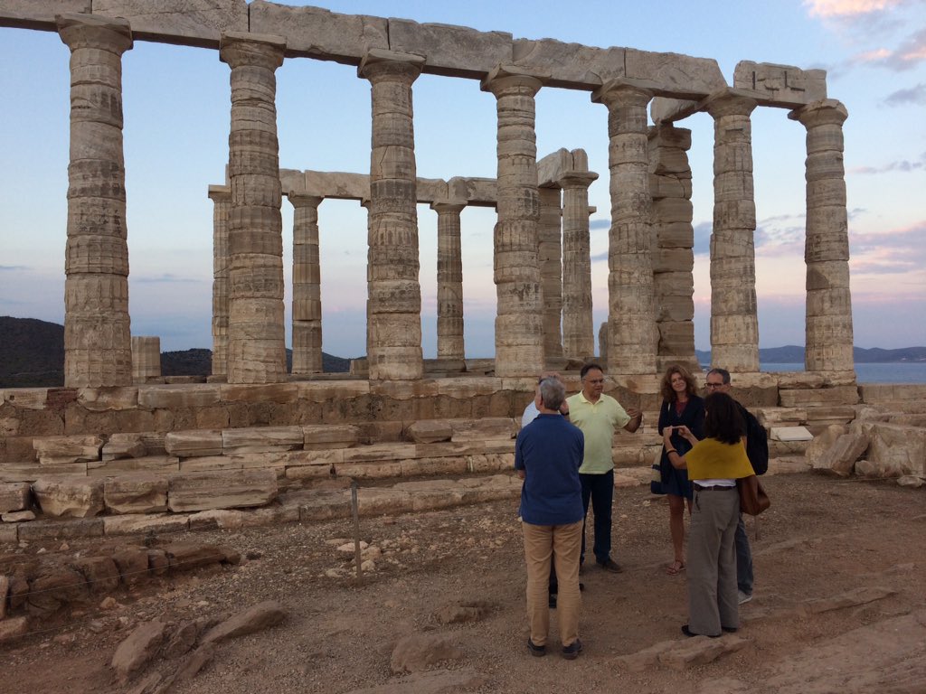 eSpyrakos's tweet photo. Can't think of a better way to finish a fruitful day 1 of @DANUBIUS_PP SCM @hcmr_gr than a visit to Poseidon temple https://t.co/8JstSSKhKl