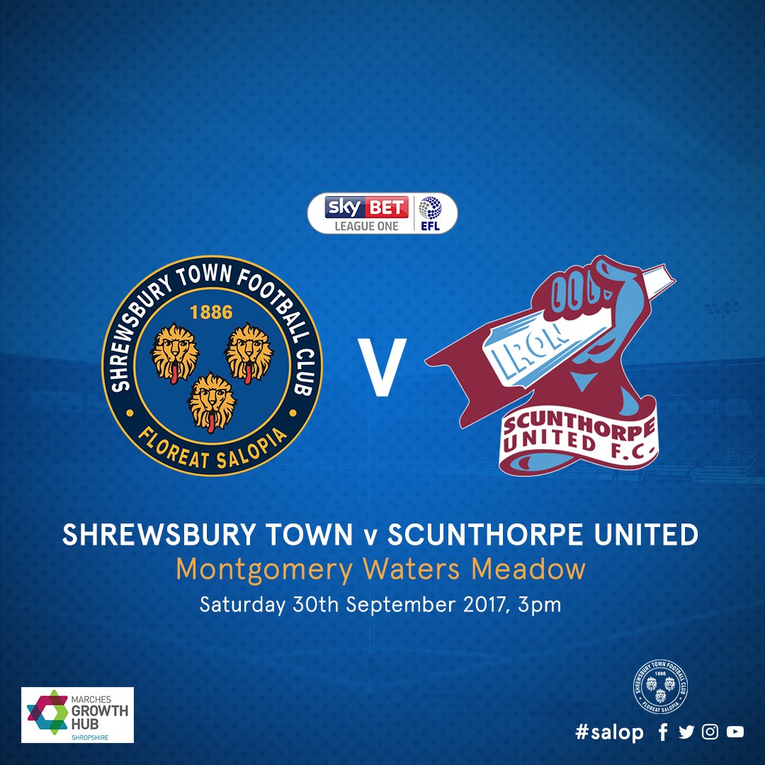 shrewsburytown's tweet image. NEXT UP: We welcome @SUFCOfficial to the @MontgomWaters Meadow in @SkyBetLeagueOne , buy in advance and beat Q's

&amp;gt; shrewsburytown.com/news/2017/sept…