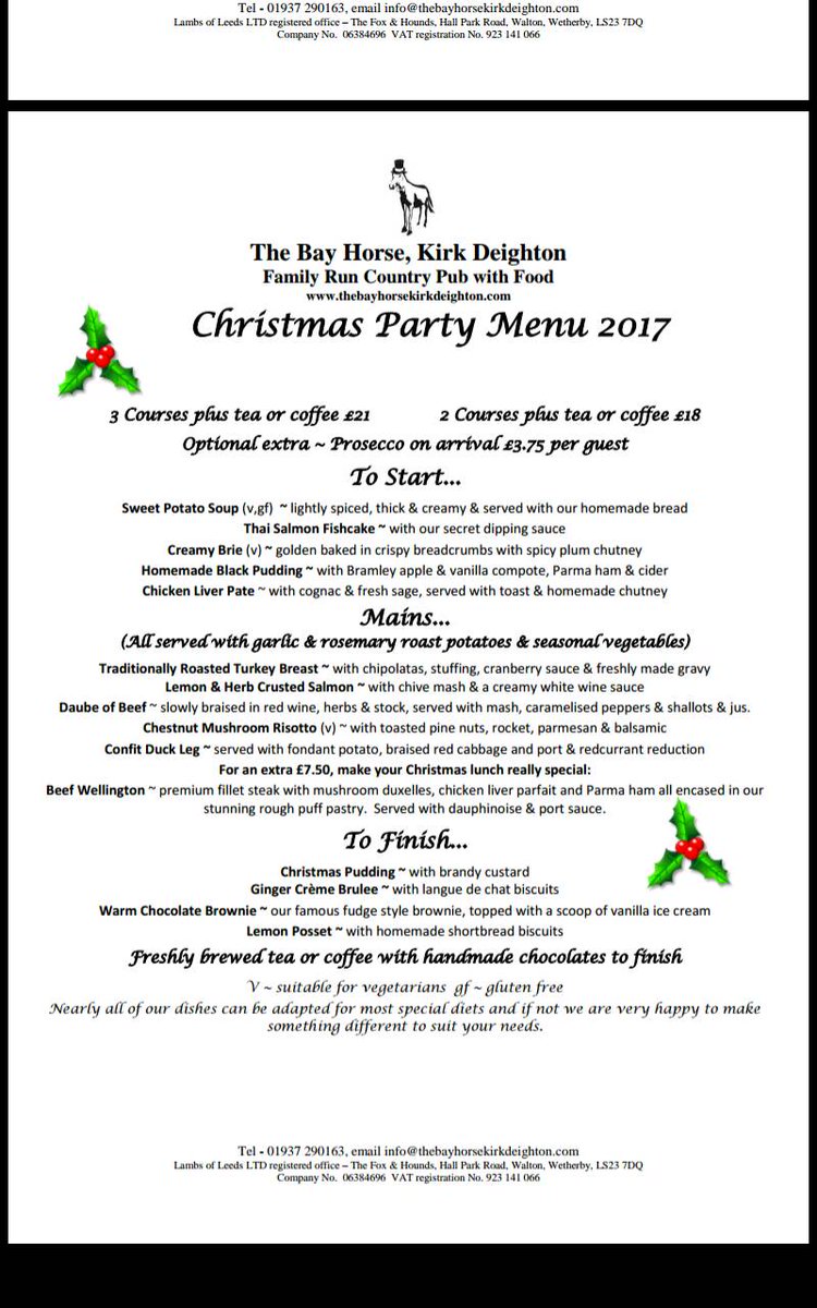 Christmas Party menu.....