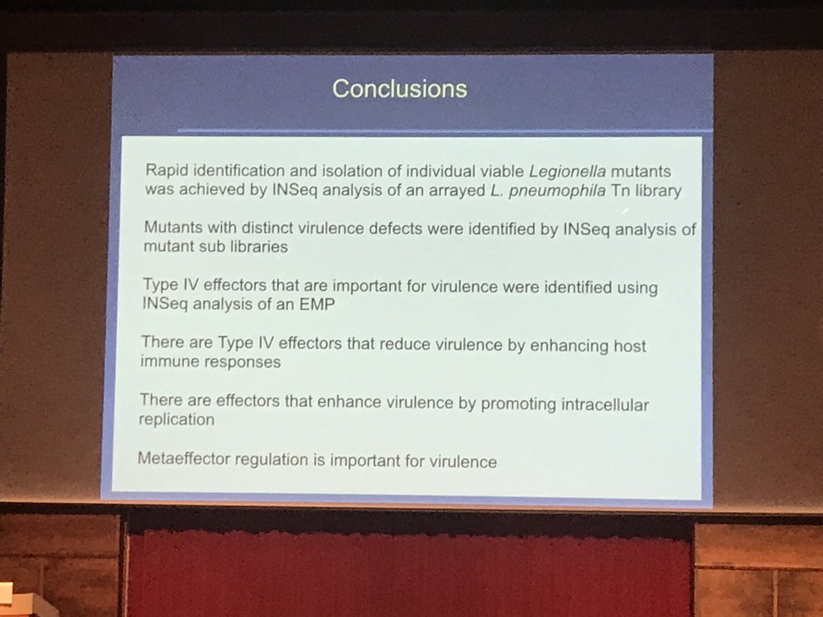 De mate van #legionella2017 serotype1 groei wordt mogelijk bepaald door de aanwezigheid zgn mutanten / effectoren: RavY, Lpge2505 en SIdI