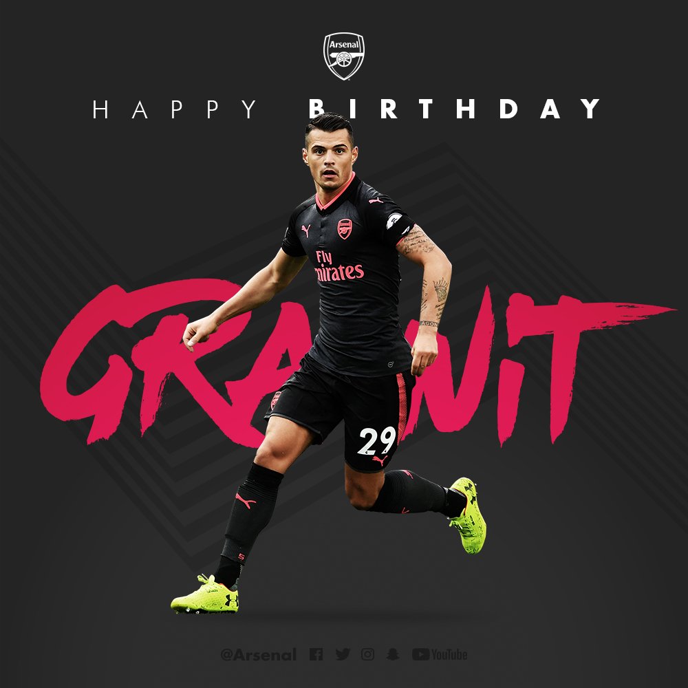 We wish a very Happy Birthday to Granit Xhaka who turns 25 today. 