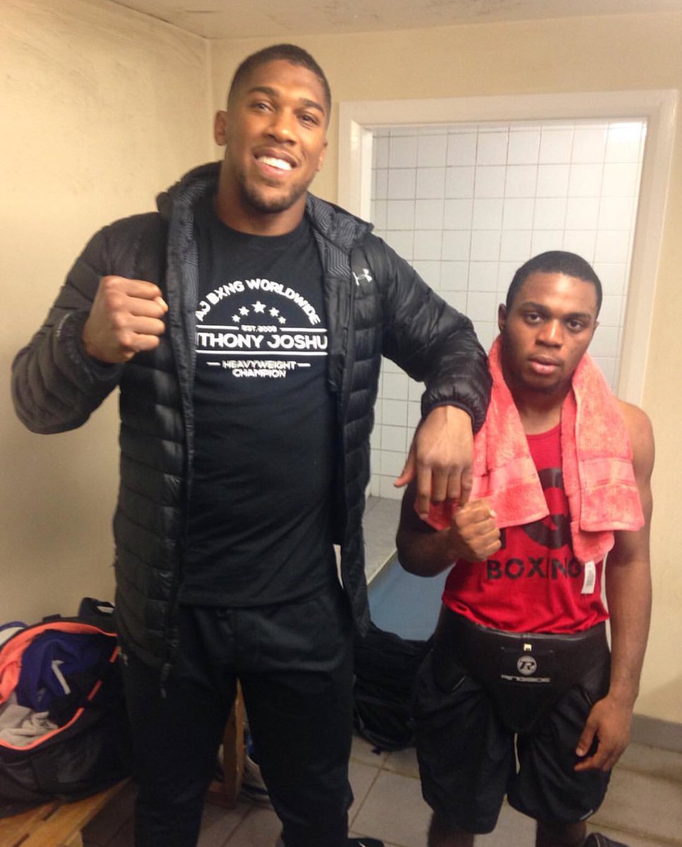 IQBoxing's tweet image. Our National Champ Plamedy with the big man himself AJ #IQBoxing