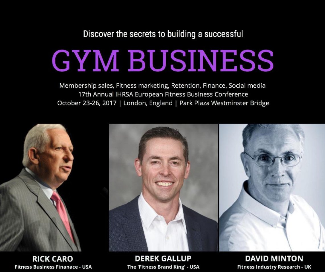 leisuredb's tweet photo. Join @davidmintonTLDC at the European #IHRSA Congress to discuss the future of the #fitness industry! It'll be held in #London this October! https://t.co/fLmwvDGg8a
