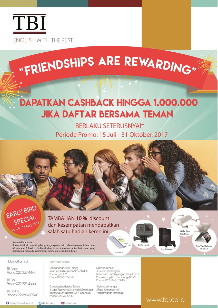 #BacktoCampus promo: register with friends &amp; get cashback up to 1 million rupiah + lucky dip! Info 2534444| 7234666| 86060940. #backtoschool