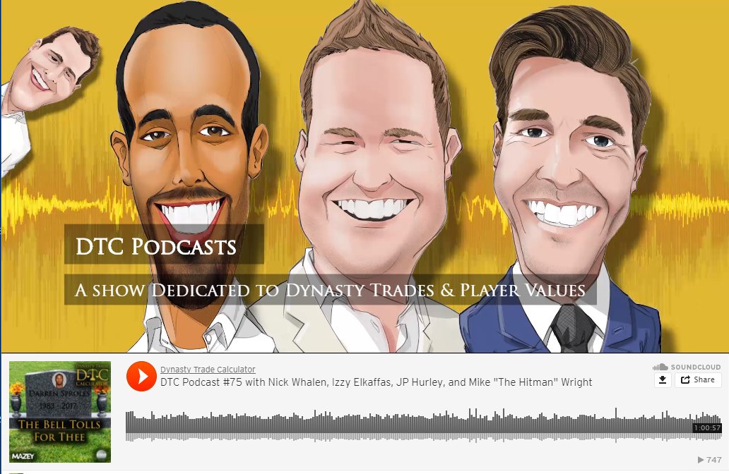 FFDynastyTrades's tweet photo. All new #DTCPodcast for your ear holes!
Play #FFSmackDown along with "Celebrity" guest @FFHitman
https://t.co/WYXFfL9UGD
#FantasyFootball https://t.co/850IpvSnvq