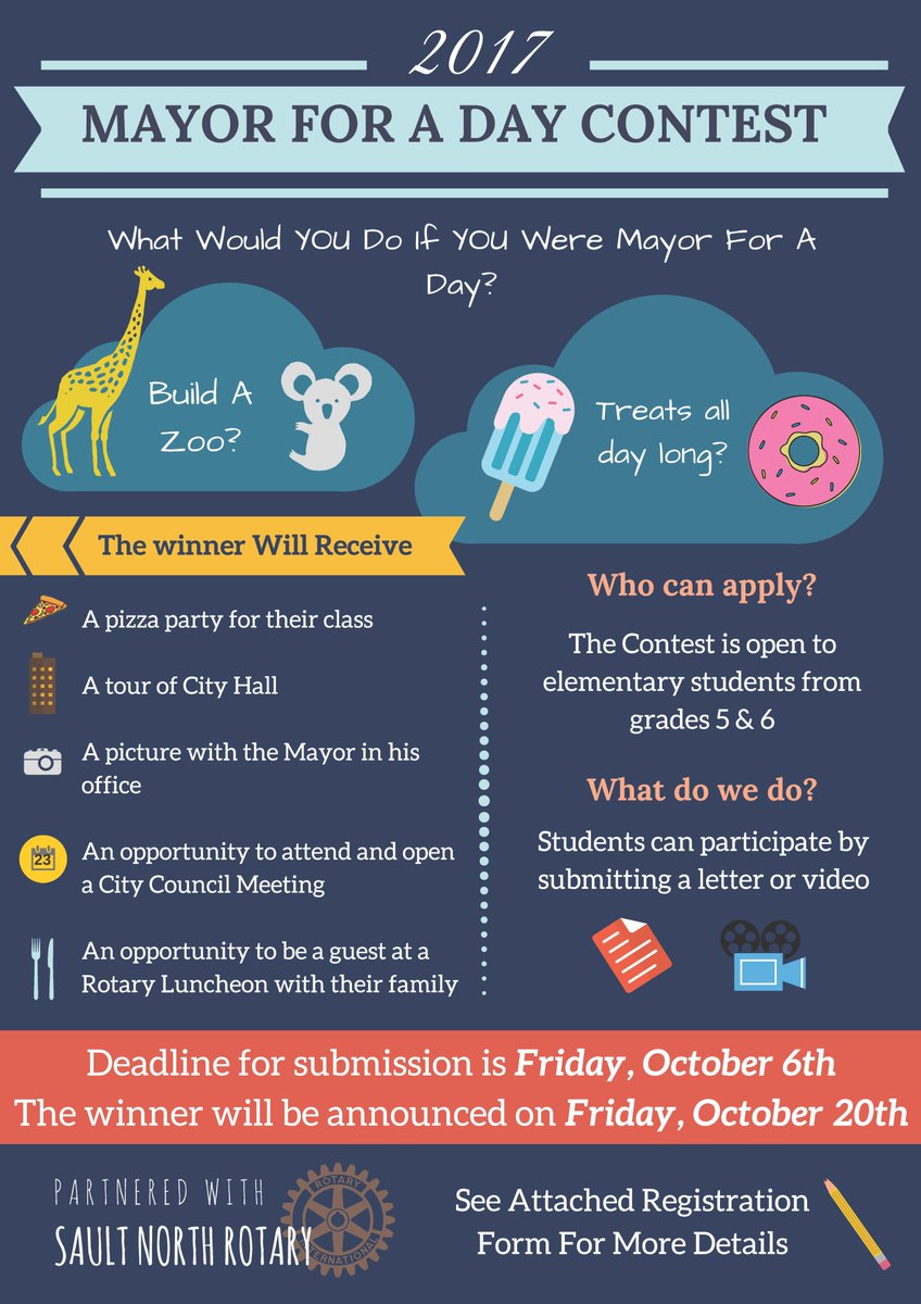 CONTEST ALERT!! #MayorForADay Are you in grade 5 or 6? What would you do if you were Mayor for a day? https://t.co/uTrom2GVFF