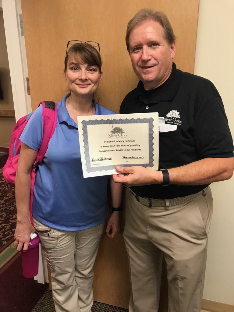 One of our great nurses who is celebrating 5 years of service at Silver Oaks <a href="/TrilogyLiving/">Trilogy Health Svcs</a> <a href="/SilverOaksHC/">Silver Oaks HC</a>