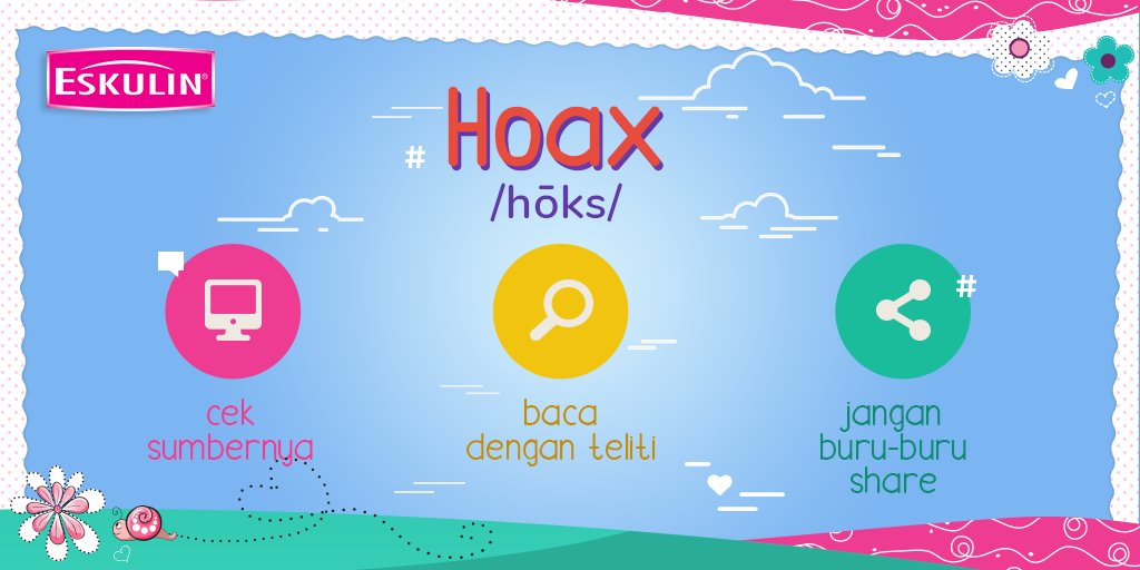 Udah share ke sosmed, tapi ternyata cuma hoax alias berita bohong. Kamu pernah ngalamin gak? Biar lebih waspada, simak tips #Eskulin, yuk!