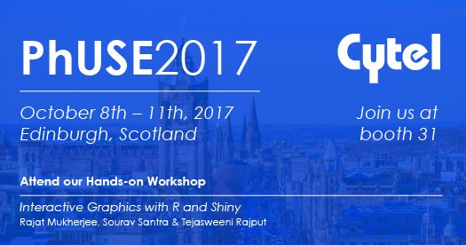 cytel's tweet image. Meet our recruiters at #PhUSE2017 in Edinburgh &amp;amp; learn about our exciting opportunities for #statisticalprogrammers