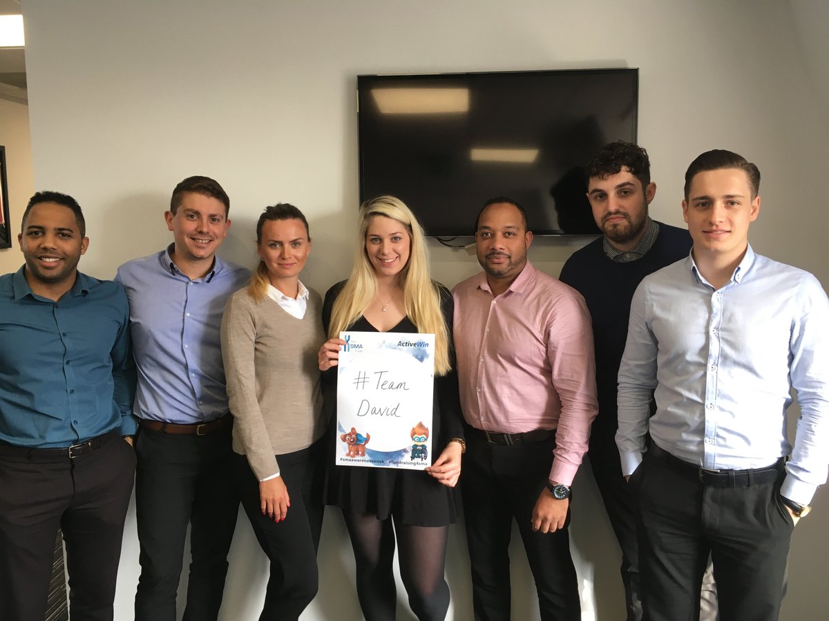 ActiveWins's tweet photo. Help to spread the word this #SMAAwarenessWeek. Our affiliate team have been showing their support for @smatrust and #TeamDavid https://t.co/e1yjEUn8Gx