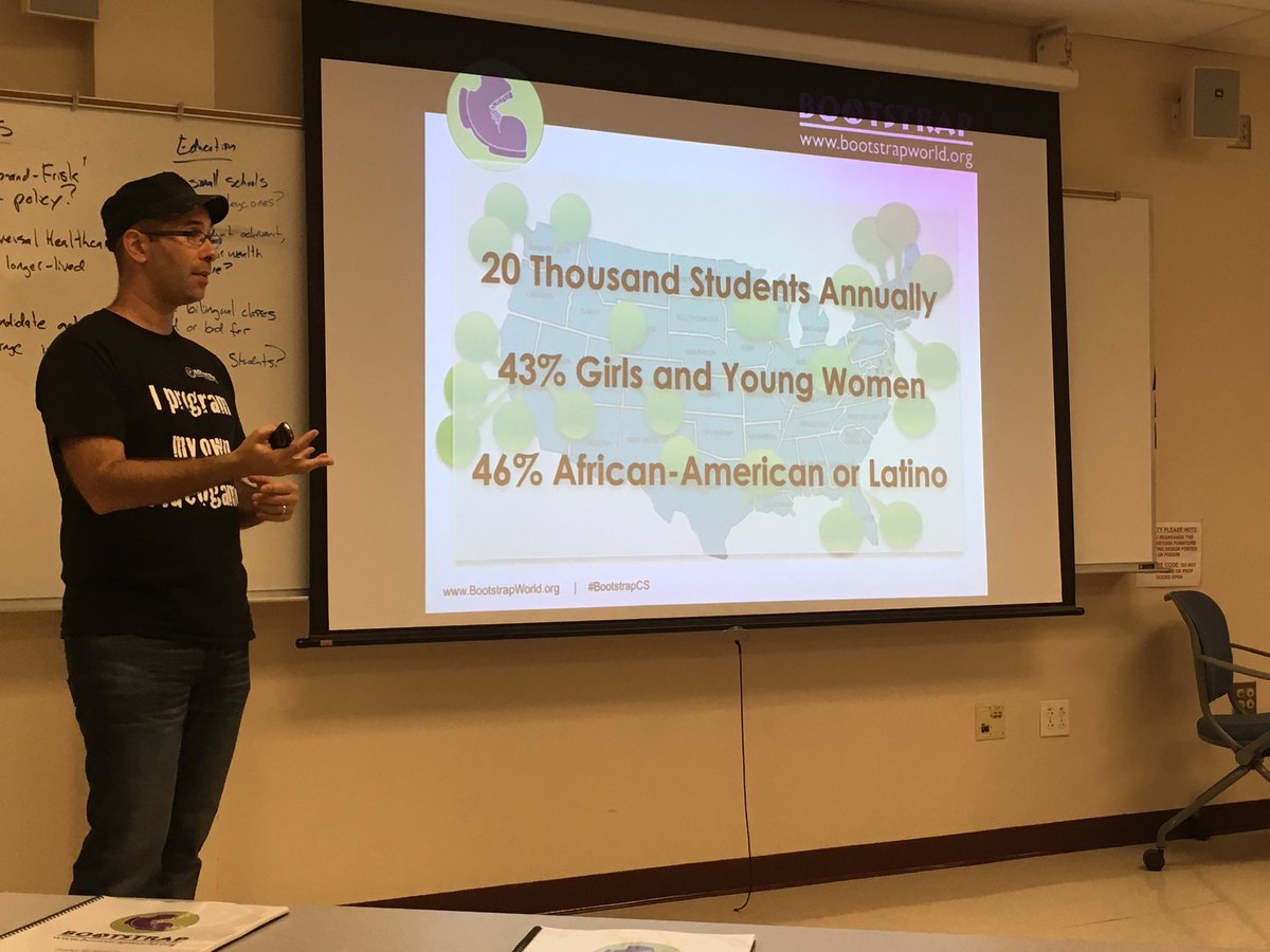 Youndtsmith's tweet image. Emmanuel Schanzer starting off the latest Bootstrap:Data Science workshop in Providence, RI! #BootstrapCS #DataScience