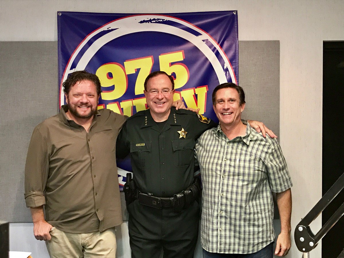 PolkCoSheriff's tweet photo. Had a great time celebrity hosting with @RogerTodd and @DJTheeTrucker97 this morning on #97Country #97breakfastclub! Thanks for having me! https://t.co/A9IPQVktbN
