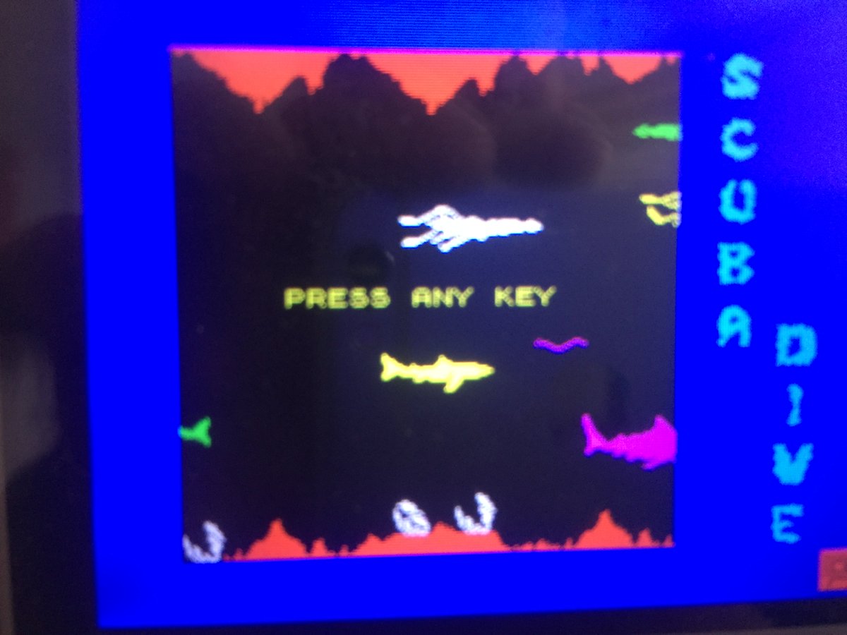 mikered's tweet photo. Lunch time retro gaming - the old games are the best ... #retropie #pitft #ZXSpectrum #scubadive https://t.co/C6VoGmqKjJ