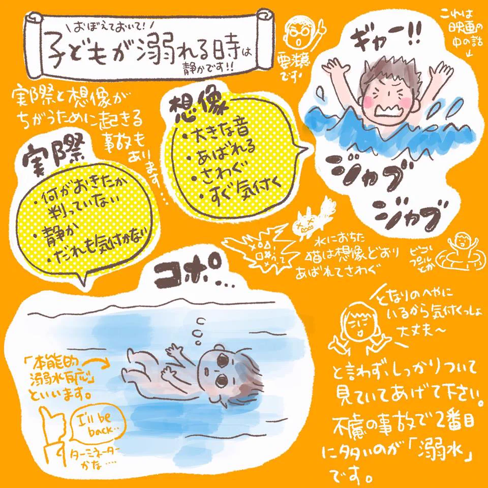 小さなお子さんがいるご家庭は注意！ドラマや映画と違い幼児は一人静かに沈んでいく！