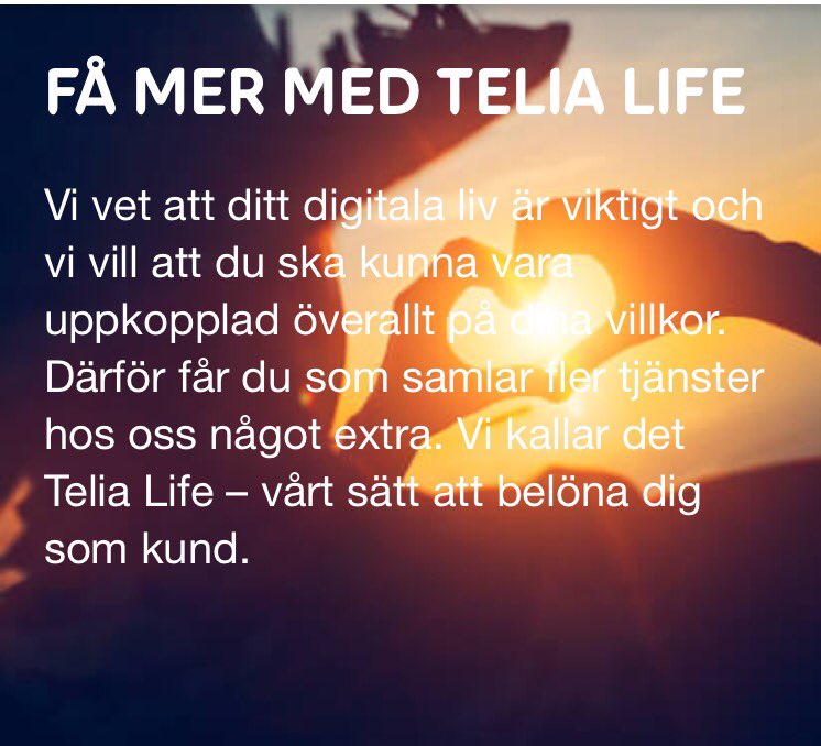 Berghog's tweet photo. Today we launch #Telialife our value based Fixed-Mobile Convergence(FMC) concept. Great value to our customers. https://t.co/LlJFakHHsu