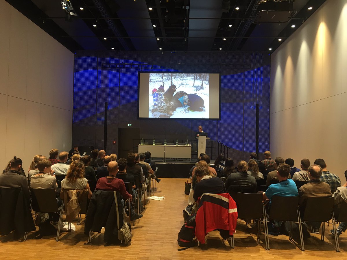 staroddi's tweet photo. Alina Evans telling us all about implantation of HR loggers in large mammals #BLS6 #biologging #workshop #staroddi https://t.co/h2yojWtfbC