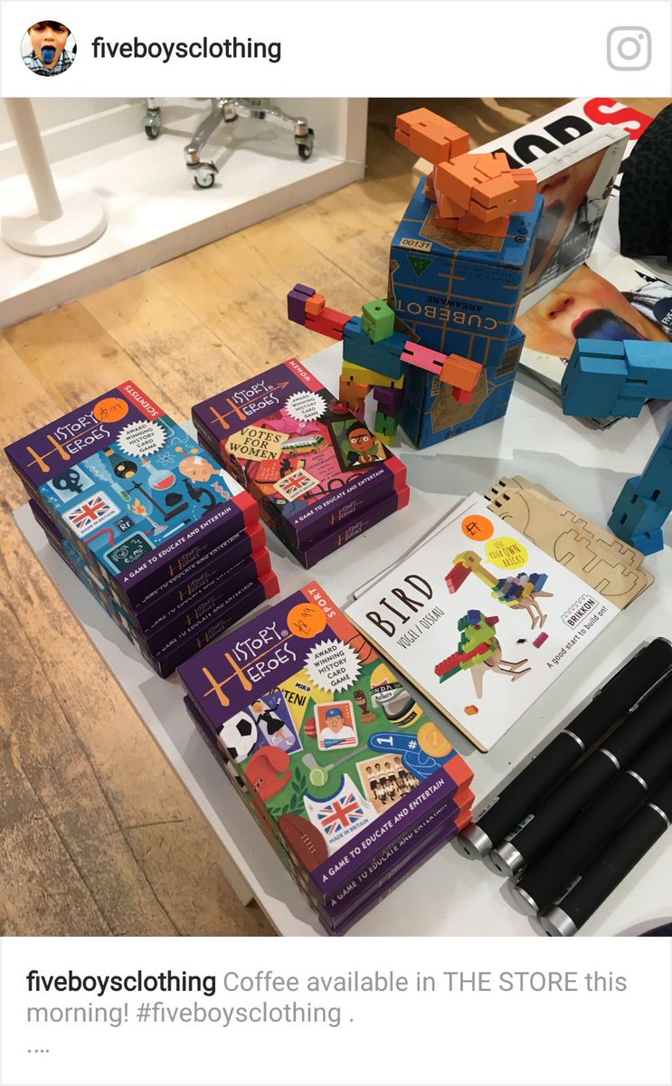 Historyheroesuk's tweet photo. Love History Heroes games being in the Kings Road with 1 of our fantastic stockists @FiveBoysShop .  Near My Old  Dutch #PopUp https://t.co/fHGxM6WPc5