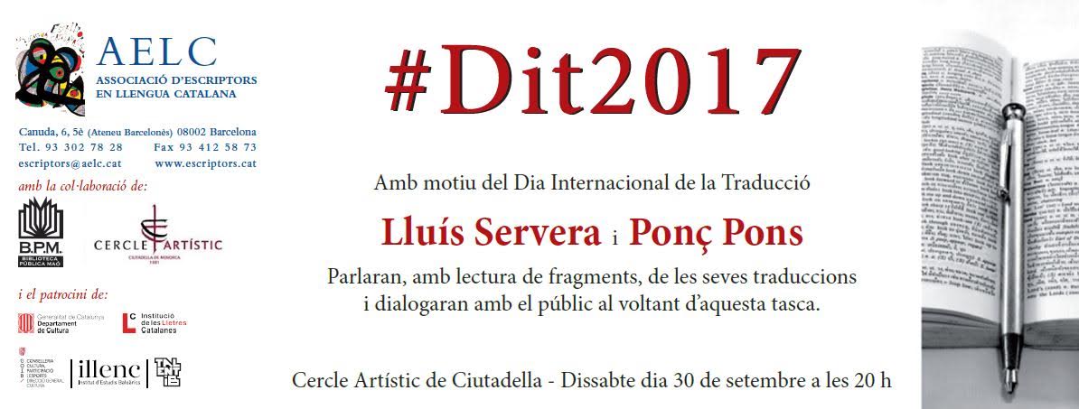 Cercle_Artistic's tweet photo. Dissabte 30 a les 20h: Dia Internacional de la Traducció #Dit2017 @Cercle_Artistic https://t.co/urydFURZvF