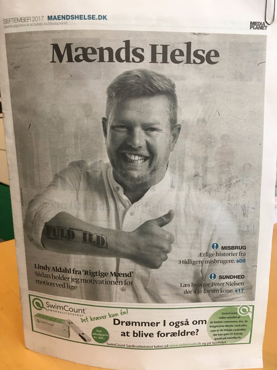 SwimCount's tweet photo. SwimCount is on the cover of Mens' Health in the newspaper MetroXpress today which is a campaign aimed at men with focus on a healthy lifestyle #mændshelse #metroXpress #spermqualitytest #MensHealth https://t.co/Uy4CINLs0K https://t.co/UHlUG3ef3b