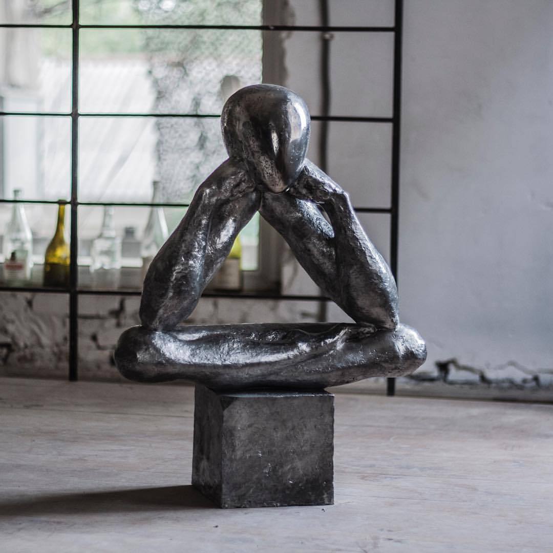 From the series 'The man without a rod', Nr.3 taking some time to sit and think @Sergiishaulis #Mestaria #UkranianArtist #Sculpture