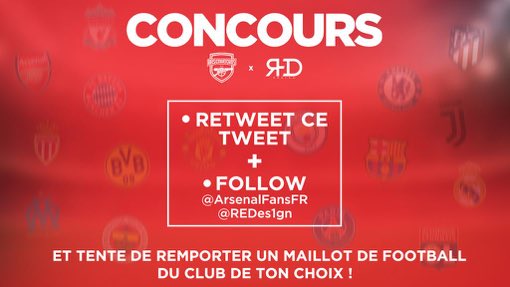 ArsenalFansFR's tweet image. ⚠️ MAILLOT À GAGNER ⚠️ 

Tente de remporter ton maillot au choix, pour jouer RT + FOLLOW @ArsenalFansFR et @REDes1gn.  

Bon chance à tous.