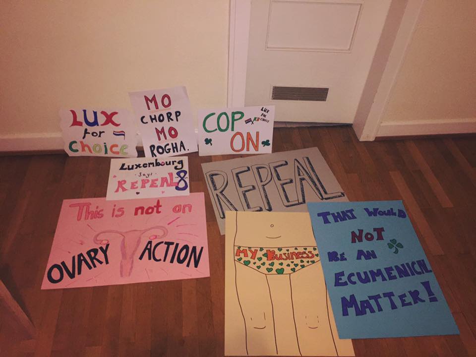 BrianLeonardFR's tweet photo. some of our @RepealEightLux people are hard at it preparing for our #ARCMarch17 solidarity demo in Luxembourg https://t.co/bhEnyE5ght