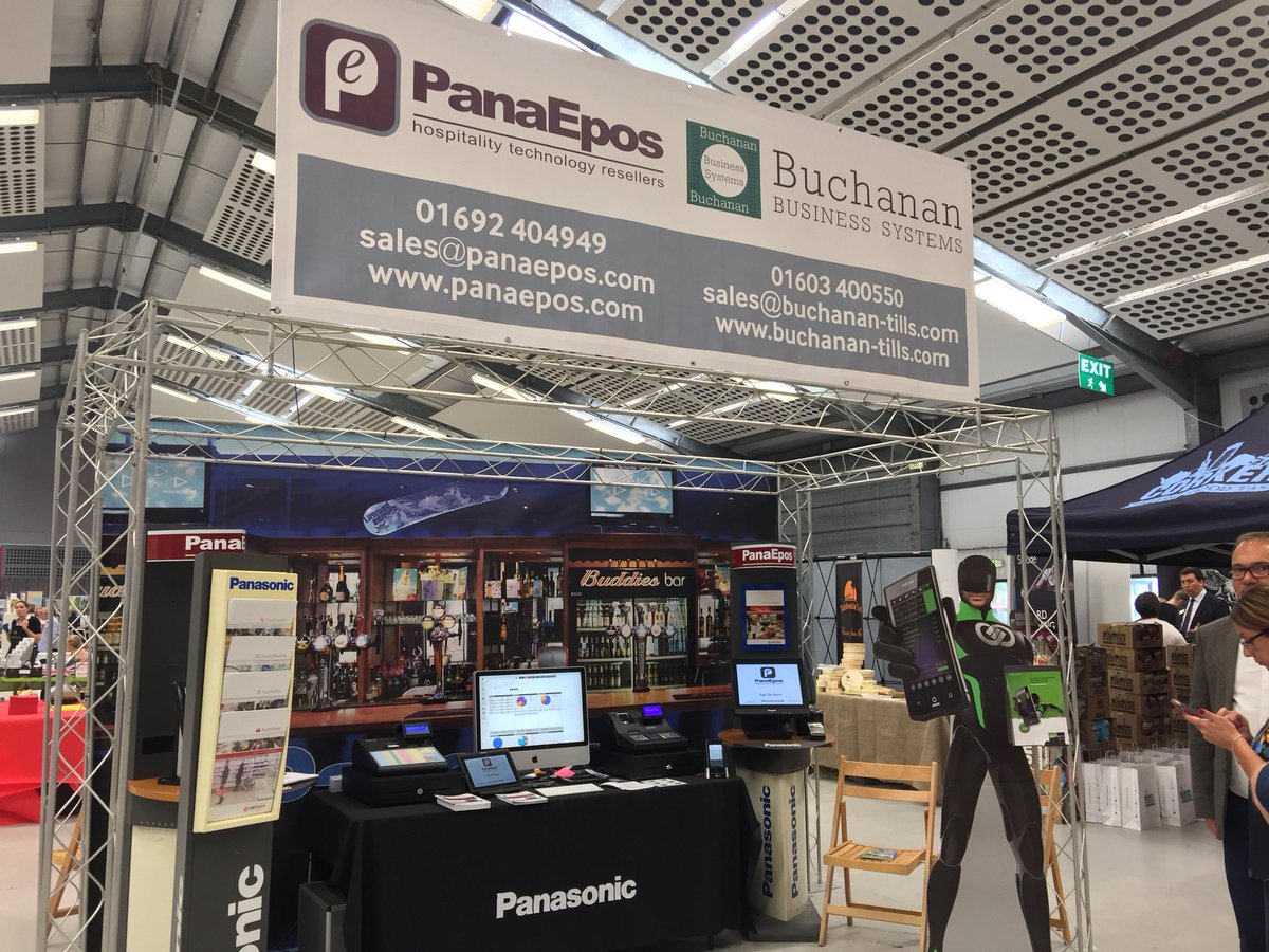 PanaEpos's tweet image. All ready at the @LocalFlavours17 exhibition at the Norfolk showground. With Panasonic EPOS powered by @icrtouch. #business #epos