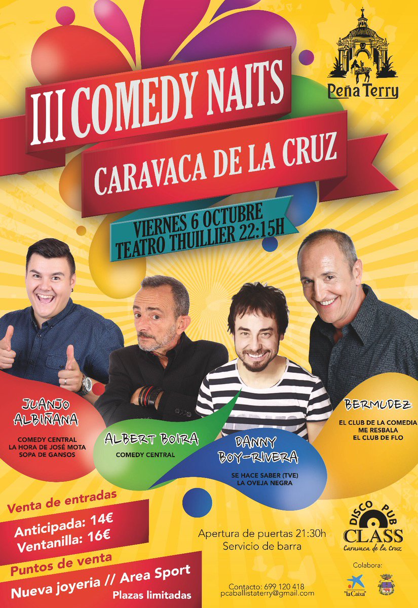 todocomicos's tweet photo. Queda poco para la III edición de #ComedyNaits en Caravaca de la Cruz ¿Todavía no tienes tu entrada? ¡No te lo pierdas! https://t.co/waoQwLULIs
