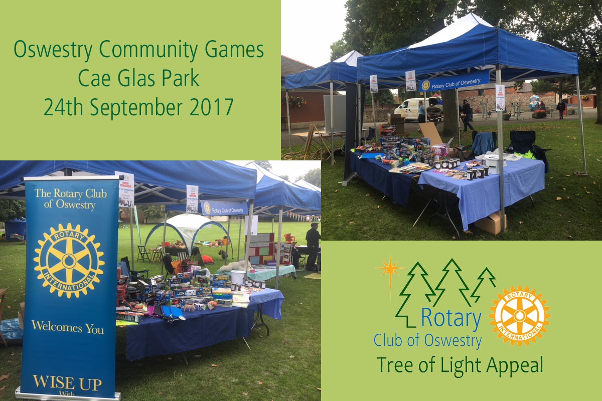 Thanks to the visitors to <a href="/GamesOsw/">Osw Community Games</a> last weekend, <a href="/RotaryOswestry/">RotaryClubofOswestry</a> raised a fantastic £100 for the Tree of Light Appeal 2017. Thank you! :)