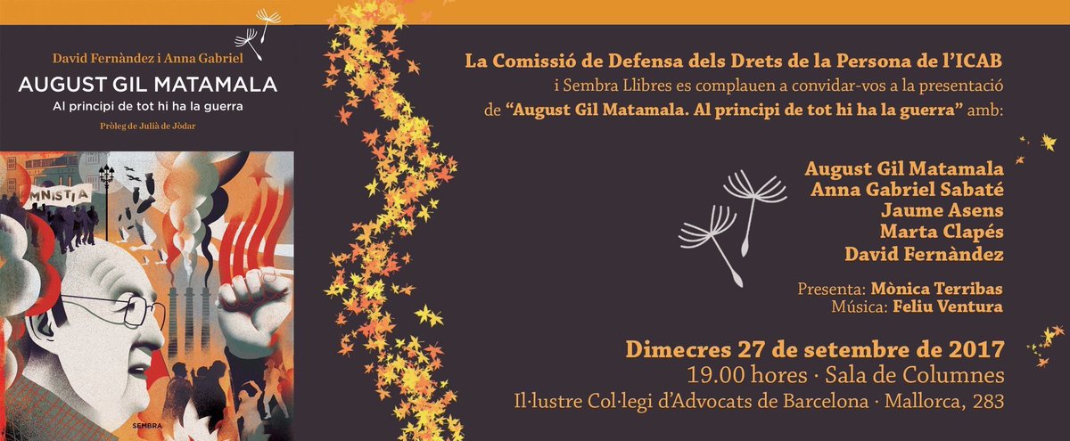 FeliuVentura's tweet photo. Estaré als següents actes de memòria històrica i de present històric, allà on el compromís de les cançons ens porten. #PrenPartit https://t.co/3KpTVgBJgP