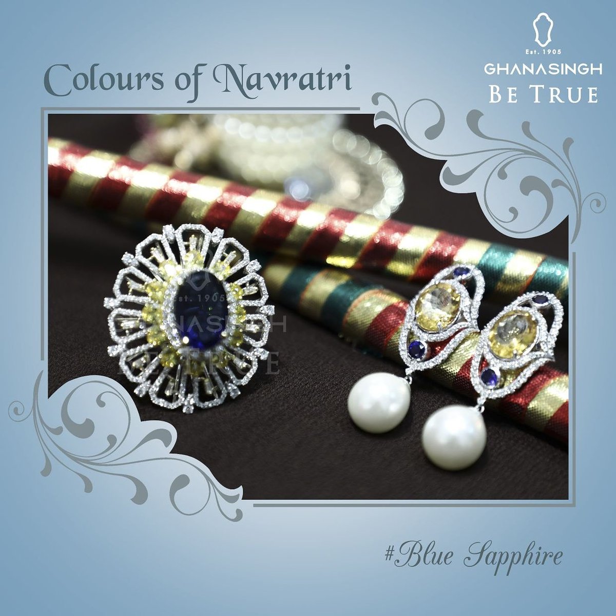 GBTBeTrue's tweet photo. Royal blue sapphires by Ghanasingh Be True.

#GBT #GhanasinghBeTrue #Luxurywears #Jewellery#Navratri https://t.co/OY91Uv2zuq