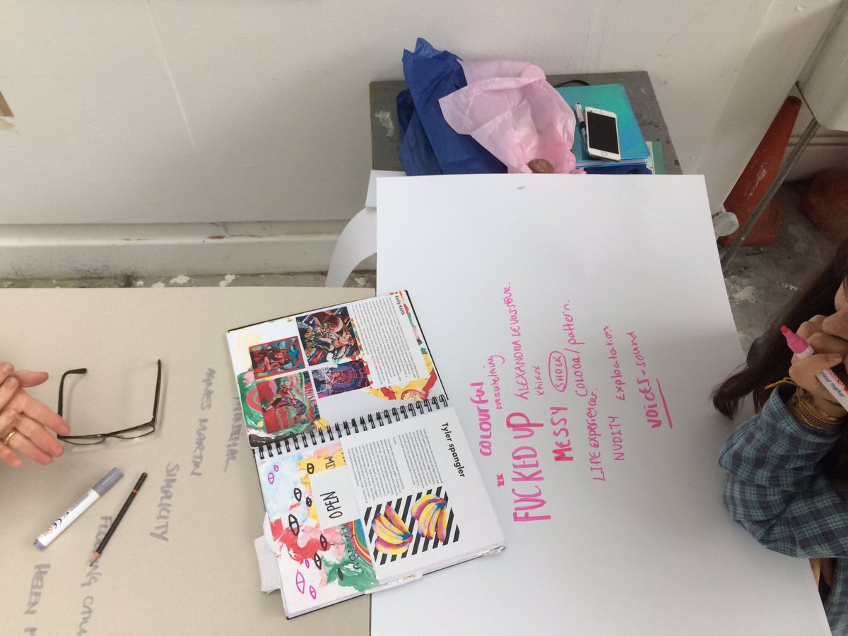 FineArtWarks's tweet photo. Level 5 students sharing and analysing their practices https://t.co/uETP4Rk4jl