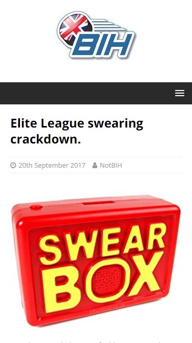 Not_BIH's tweet photo. Elite League to seriously crackdown on foul-mouthed players and staff. #eihl #eliteLeague #ukicehockey #NOTBIH https://t.co/pqEm1K3vEF