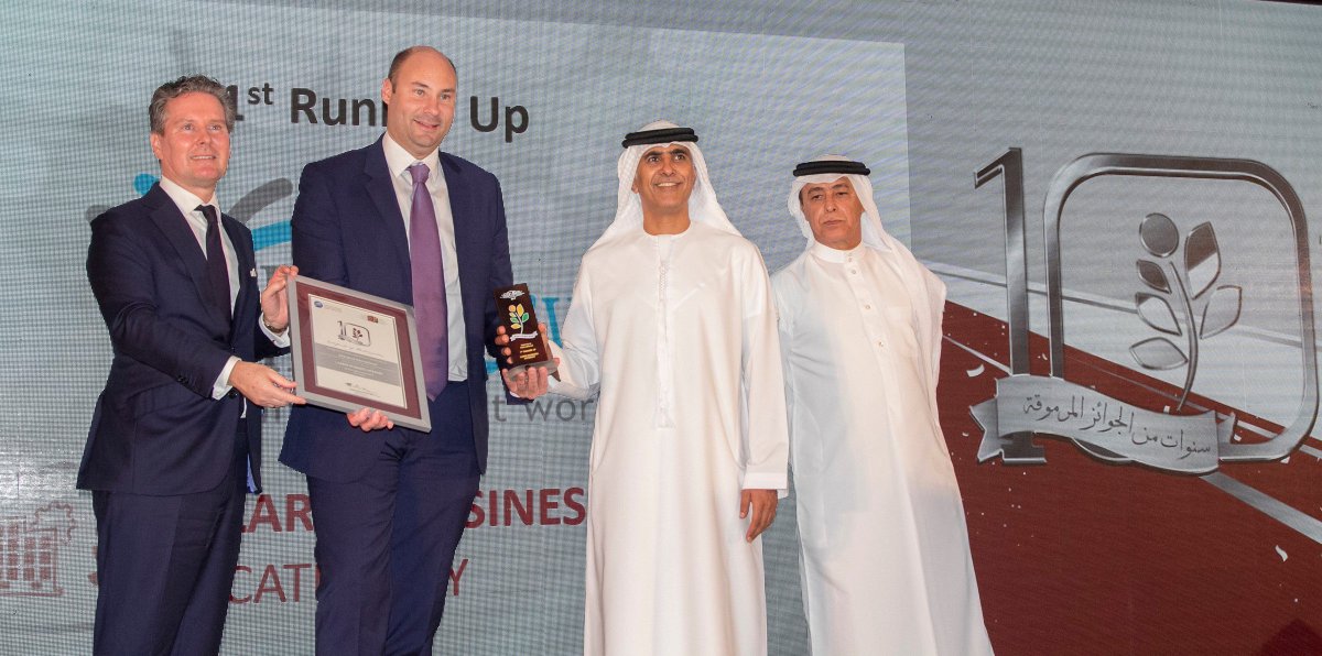 interserve's tweet photo. Interserve was first runner up in the large business category at the #Arabia CSR Awards 2017 @ArabiaCSR #sustainability #middleeast https://t.co/N2RvoIh8mS