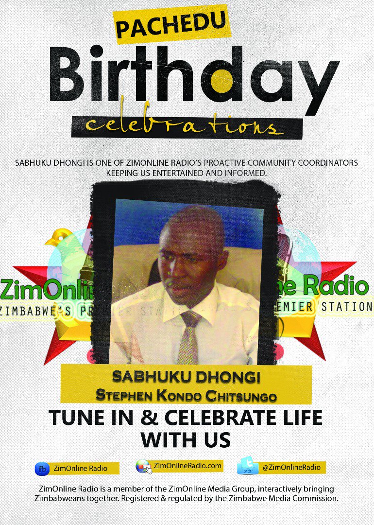 Happy Birthday to the colleague who makes the best noise ever.Have a great day...lets celebrate kukura kwaDhongi@Zimonlineradio