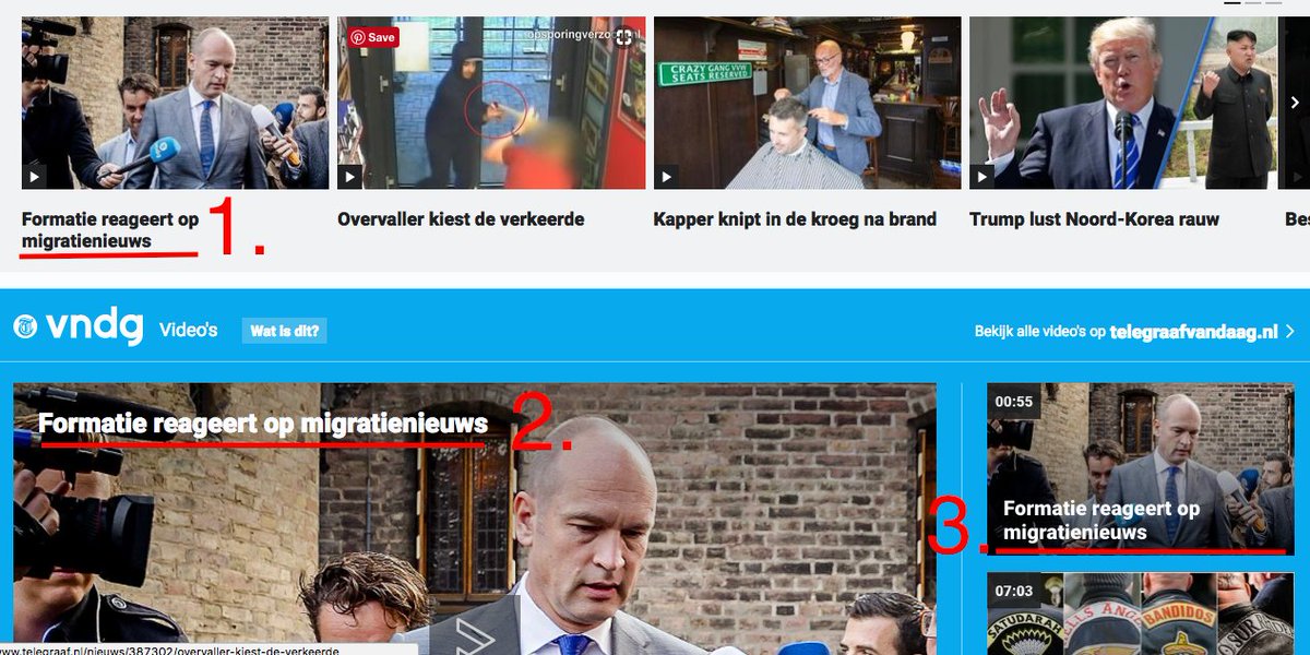 whoooz's tweet photo. Nieuwe @telegraaf website! Wat een gedrocht is dat zeg. Het ontwerp team dacht vast dat "de kracht van herhaling" nog steeds hip is. https://t.co/eEmOkbTfis