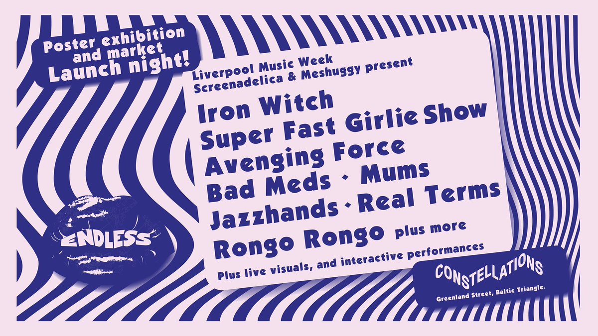 LivMusicWeek's tweet photo. NEW SHOW! A monster noisy line up has been assembled to kick of 'Endless' exhibition at @ConstellationsL on Oct 28th run through #LMW2017 https://t.co/7QGeiSDCv2