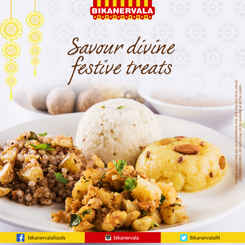 BikanervalaIN's tweet photo. Embrace the joy of the festival with our special #NavratriMenu. Drop by your nearest outlet &amp; relish on the delicious spread of #Falahar. https://t.co/38iTsdwjGf