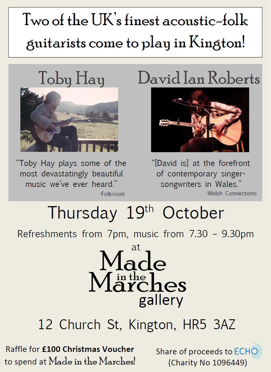 MarchesGallery's tweet photo. See you there!? Sublime music from 2 incredible local songwriter/musicians! 19Oct! #songwriters #guitaracoustic #folkmusic #folk #livemusic https://t.co/xKk7ZojWmb