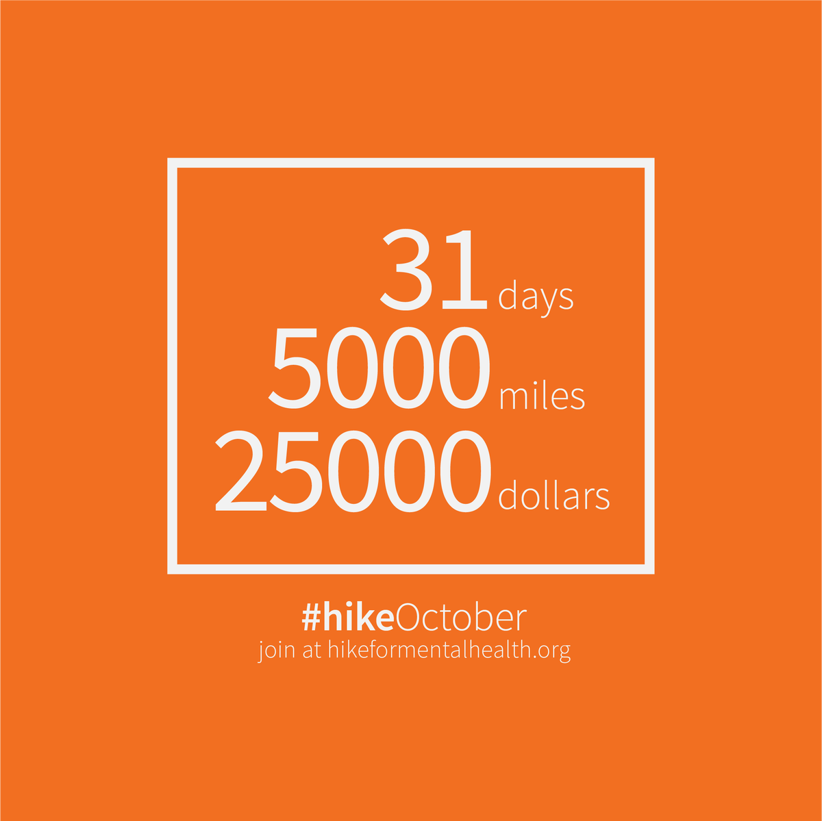 Will you #hikeOctober with us? Any distance, anywhere, anytime in October. hikeformentalhealth.org/hike-schedule/…