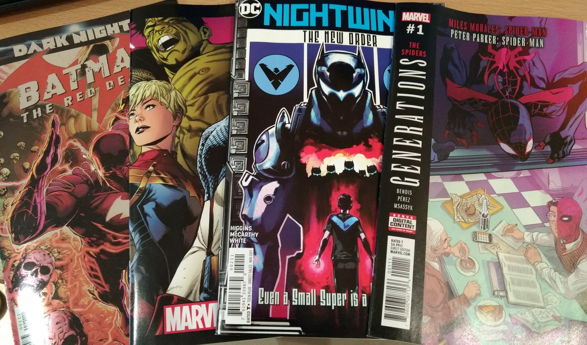 BigA85GL's tweet photo. #Newcomicsday #newcomicbookday #Nightwing #MarvelLegacy #Spiderman #BatmanTheRedDeath #MarvelGenerations https://t.co/e8ALwoiylS
