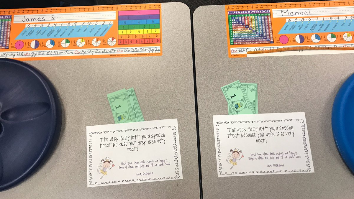 138minions's tweet photo. The desk fairy has spotted some very tidy third graders already this year! @SkokieSD69 #deskfairy #cleanandtidy #responsibility https://t.co/56v8Xxz2QV
