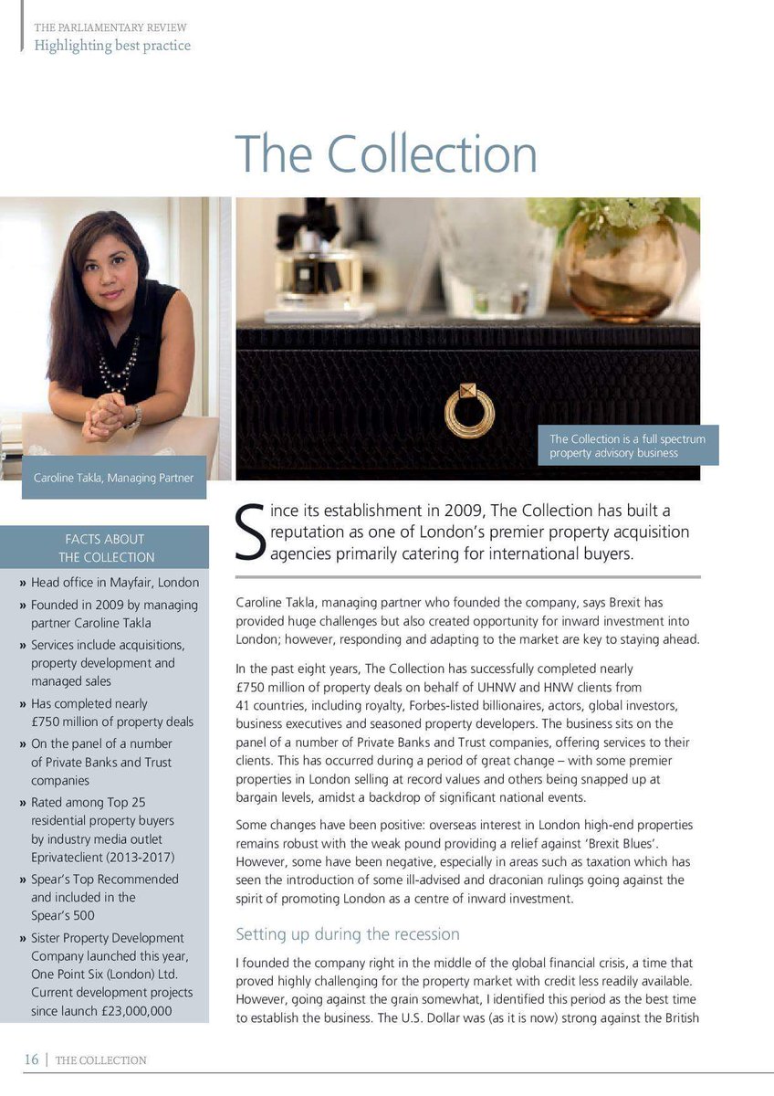 CollectionLLP's tweet image. Delighted to have been featured in #TheParliamentaryReview showcasing #UK industry best practice! #UKProperty #Property @theparlreview