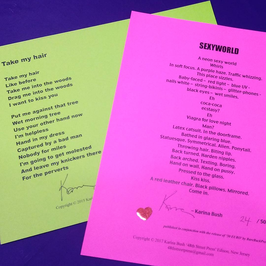 karinapoetess's tweet photo. A #broadside #poem from each of my books. #literature #48thstreetpress @barebackpress https://t.co/hfHJh4Kal9