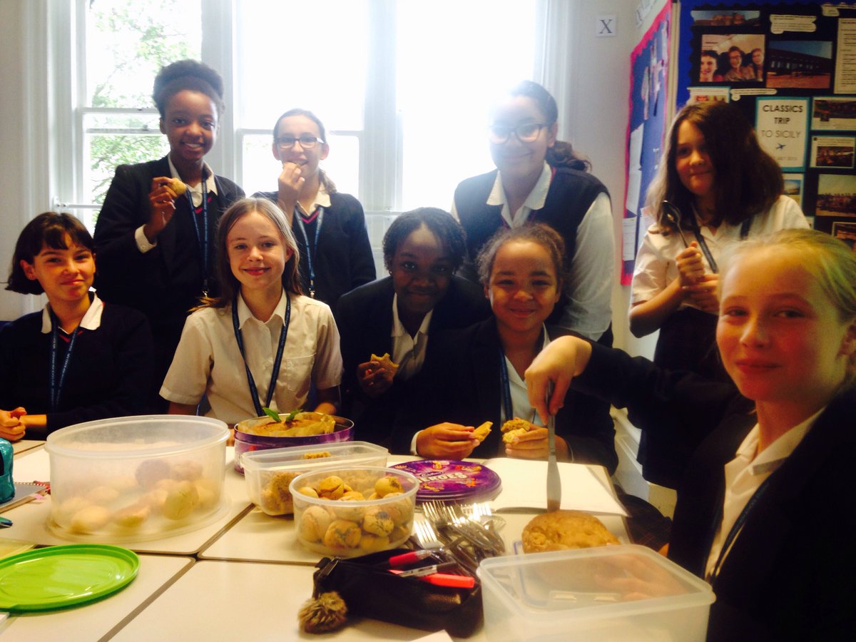SydClassics's tweet photo. Roman dinner parties with source analysis for dessert - a great success with year 8 today! #talentedcooks @SydenhamHigh https://t.co/P6tYo69dyk