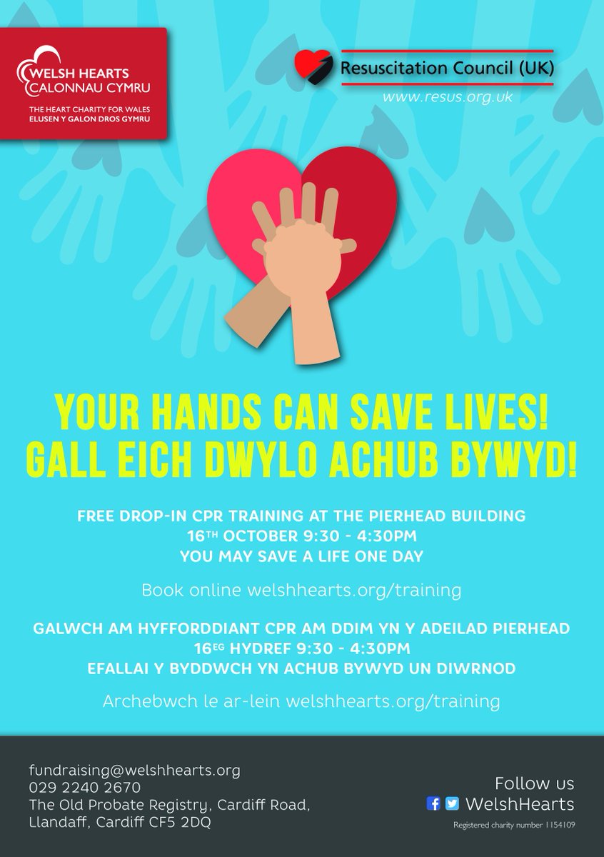 6 out of 10 bystanders wont give CPR to a cardiac arrest victim. This needs to change ❤️ Learn CPR on 16th Oct for free with Welsh Hearts ❤️